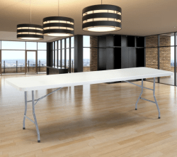 8' White Banquet Table